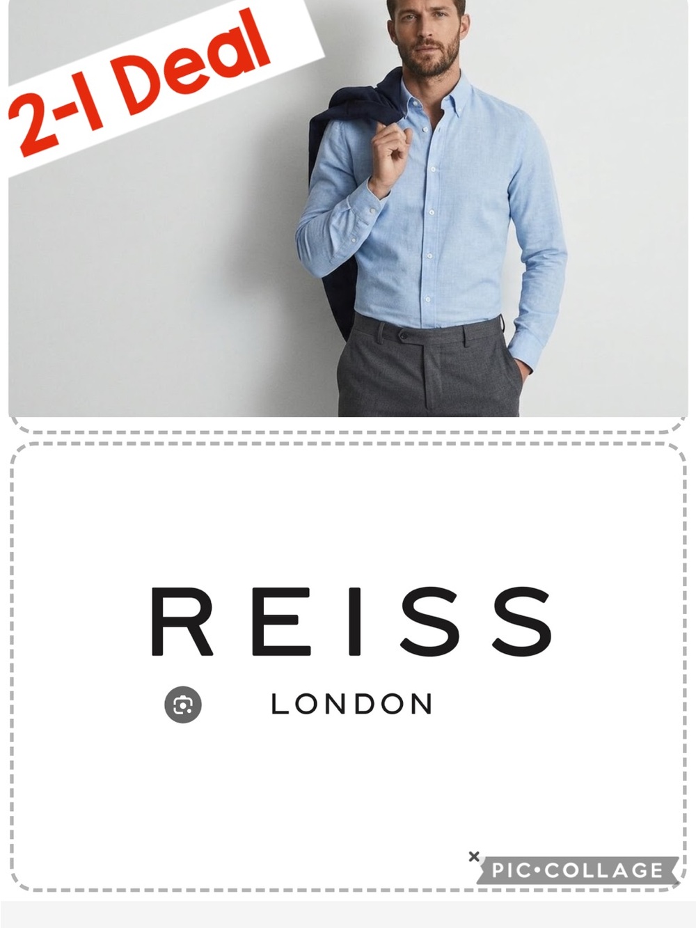 Reiss Light Blue Long-Sleeve Button-Down Shirt